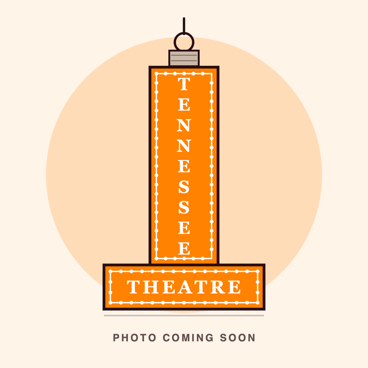 Tennessee Theatre sign ornament, orange and white