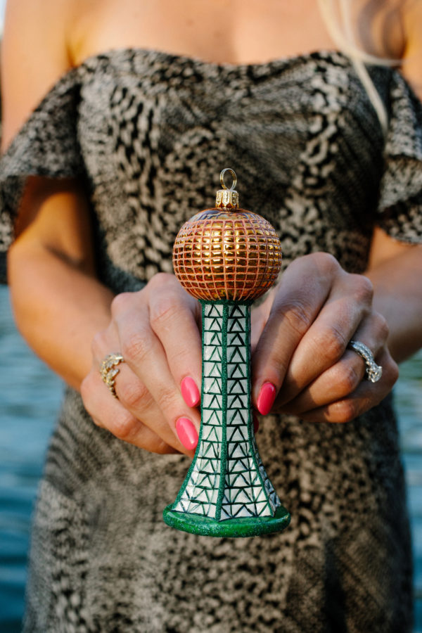 Guinn Boyce with her Sunsphere ornament