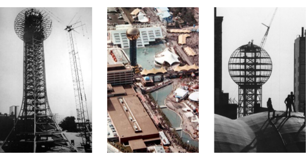 Far Right Sunsphere construction photo taken September 11, 1981 by J. Miles Cary