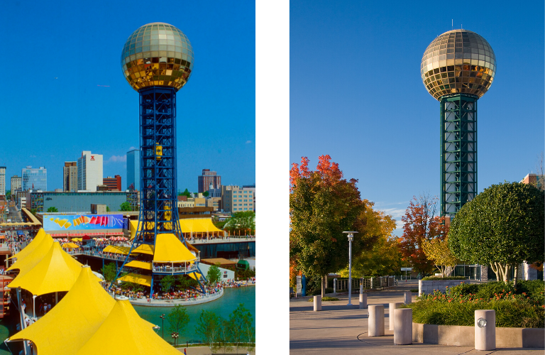 The Sunsphere used to be blue